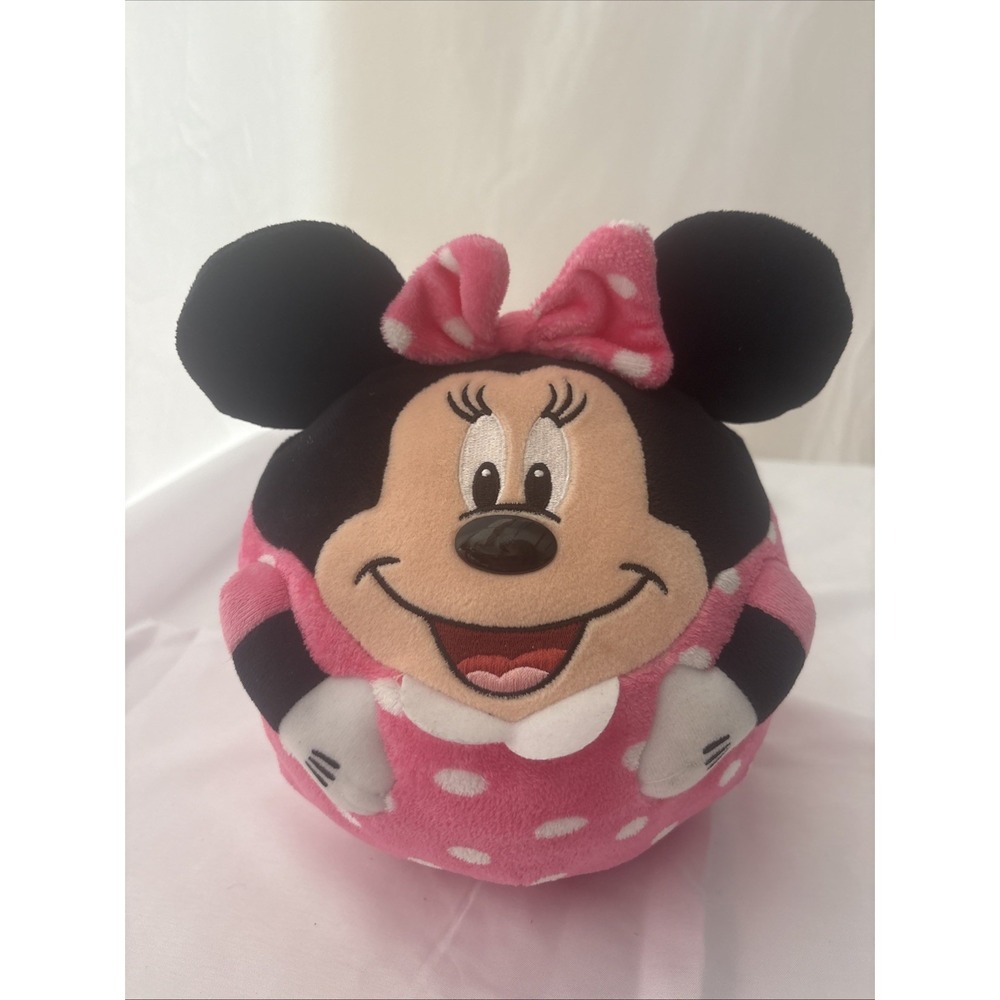 Disney TY Beanie Ballz Minnie Mouse 5” Ball Pink White Polka Dots Plush 2013